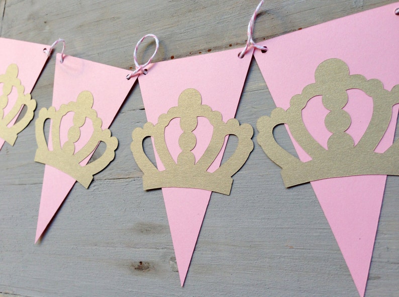 Little Princess Pink and shimmery gold Baby Shower / Little Princess birthday banner / Garland image 2