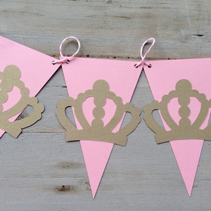 Little Princess Pink and shimmery gold Baby Shower / Little Princess birthday banner / Garland image 1