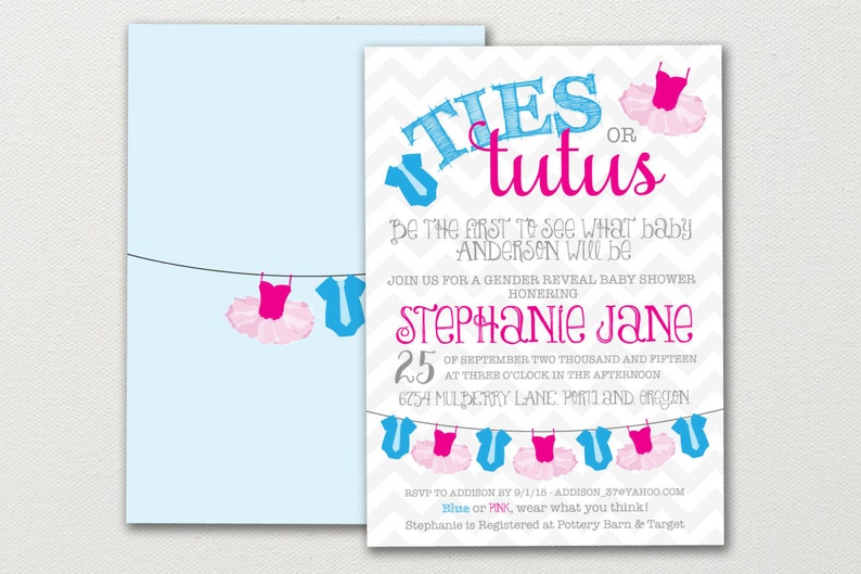 12 TIES OR TUTUS - Gender reveal baby shower Thank you favor tags (set of 12) imagem 5