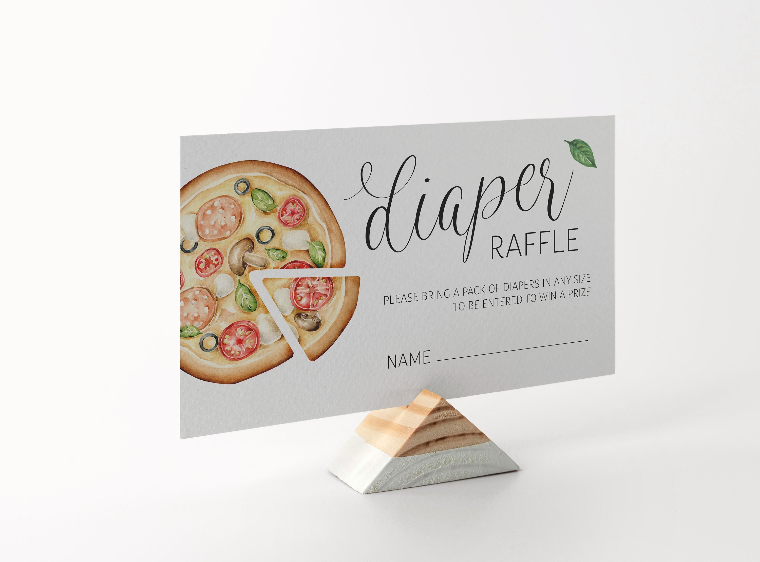 Pizza Raffle Box Editable Oh Baby Pizza Baby Shower Diaper Raffle - Slice Slice Baby ...