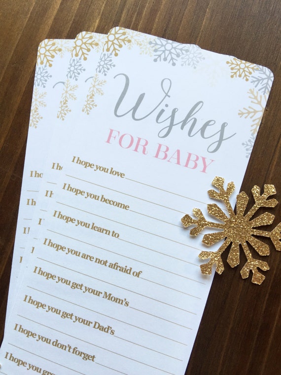 12 Pink Baby It's Cold Outside Baby Shower Wish Cards | Etsy