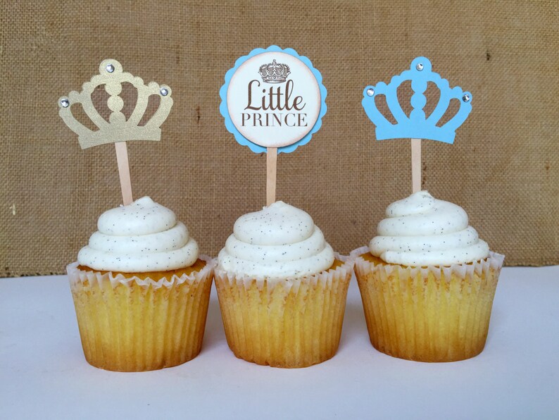 Vintage Little Prince Baby Boy Blue and Gold Birthday / Baby Etsy