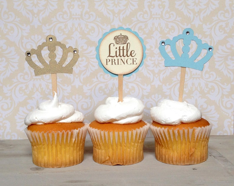 Vintage Little Prince Baby Boy Blue and Gold Birthday / Baby Etsy