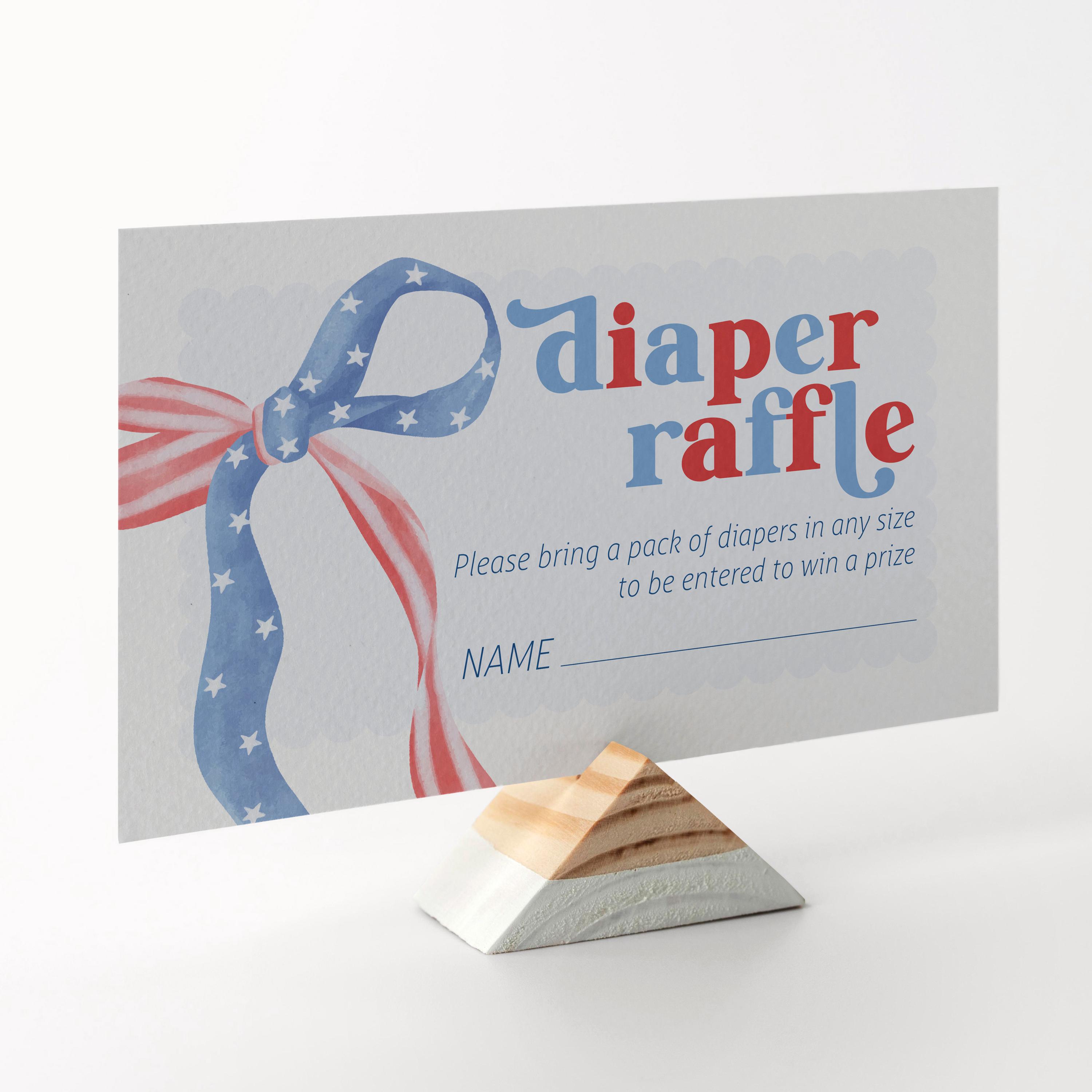 Indpendence Raffle Editable Red, White and Due July 4th Baby Shower Invitation - July 4th ...