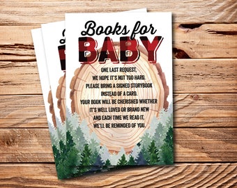 Libri per bebè Lumberjack Plaid Woodsy Baby Shower PDF stampabile - 3,5x5 - 4 per pagina - Inizia un'avventura - Libri per bebè - Biblioteca per bebè