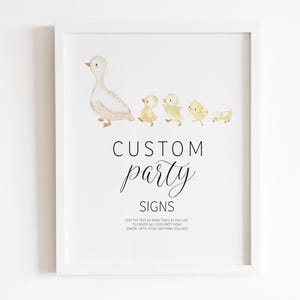 EDITABLE A Little Duckling Will Soon Arrive  Baby Shower Custom Sign - Baby Duckling Baby Shower Watercolor Decor Table Signs DIY 8x10