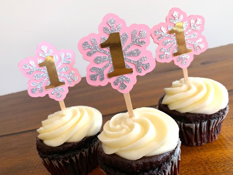 Download Winter Onederland Snowflake Pink And Goldsilver Glitter Birthday Cake Topper Snowflake Smash Cake Topper Banners Signs Paper Party Supplies Leadcampus Org