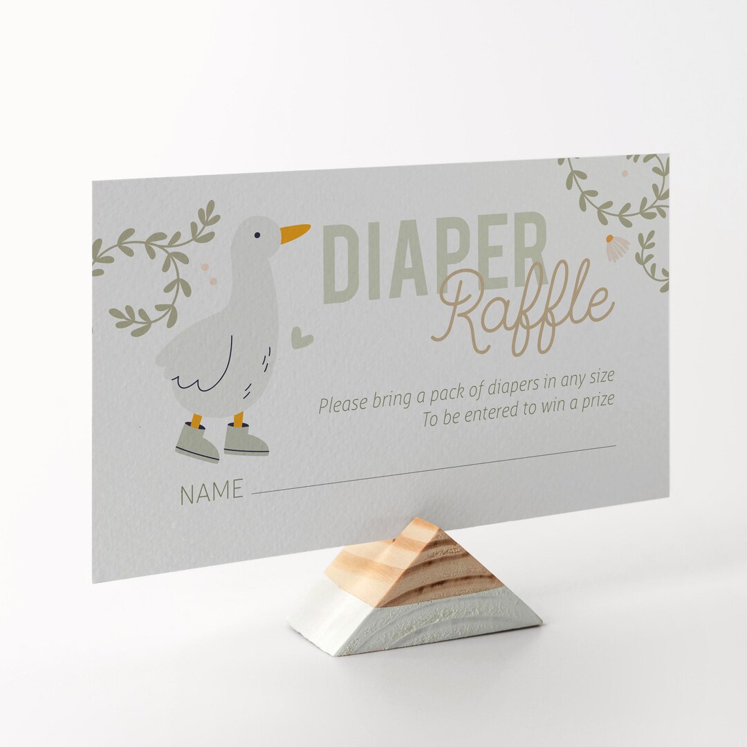 Editable Silly Goose Baby Shower Diaper Raffle - Duck Goose Shower ...
