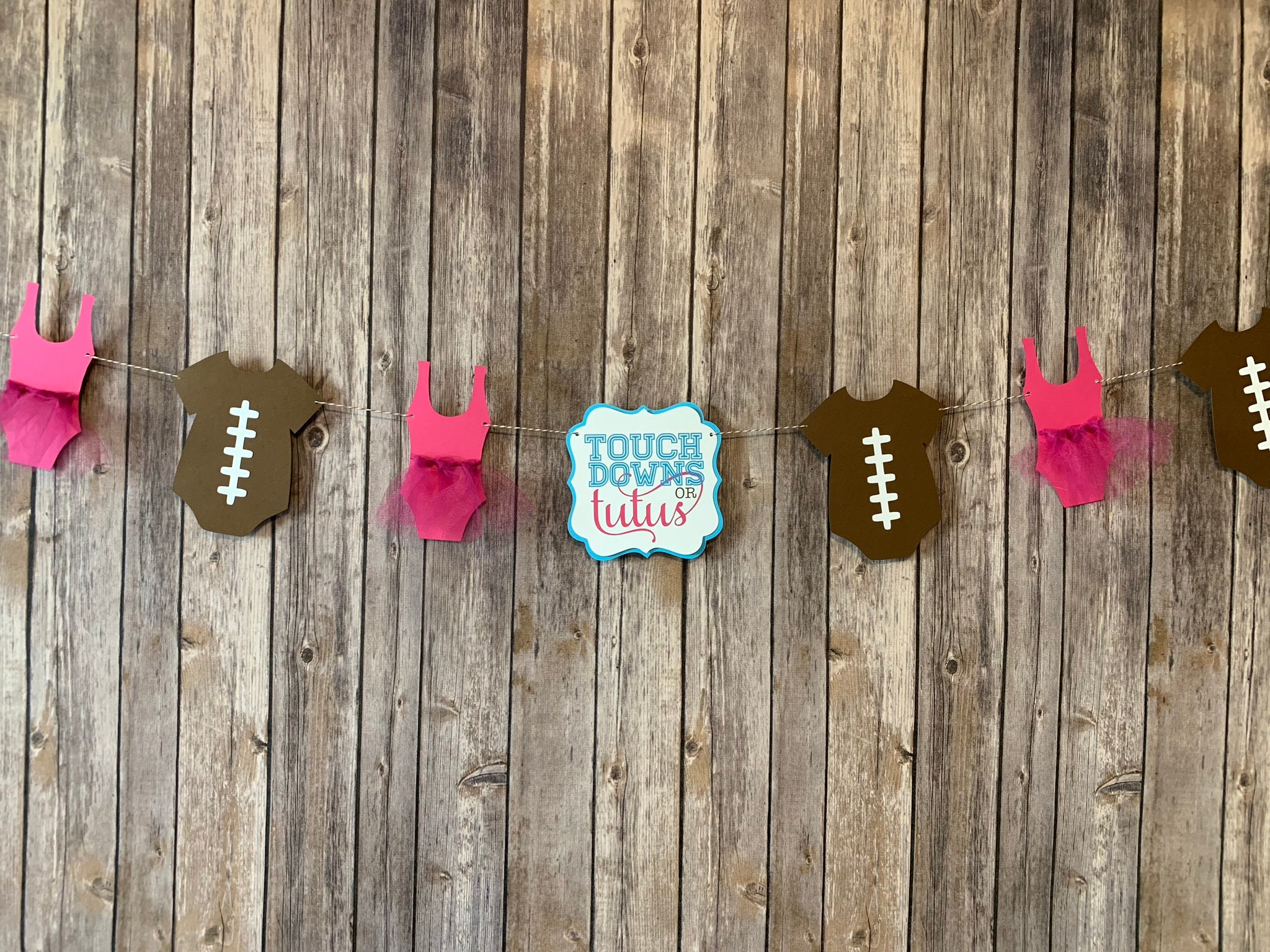 Touchdowns or Tutus Gender Reveal Baby Shower Banner | Etsy