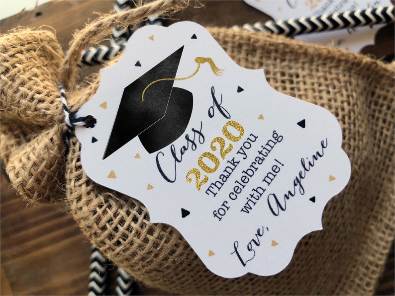 12 Graduation Favor Tags Graduation Thank You Favor Tags Etsy