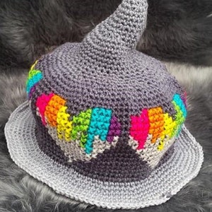 MELTING HEART Custom Witch Hat  Costume Hat Witch Hat. Wizard Hat  Witchy Hat Fantasy Hat Cosplay Hat Whimsicle Witch LARP Pride Rainbow