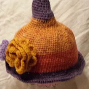 Custom Witch Hat  Large Flowers Costume Hat Witch Hat. Wizard Hat  Witchy Hat Fantasy Hat Cosplay Hat Whimsicle Witch LARP Wool Blend