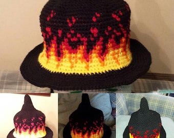 Fire Witch Custom Witch Hat  Costume Hat Witch Hat. Wizard Hat  Witchy Hat Fantasy Hat Cosplay Hat Whimsicle Witch LARP