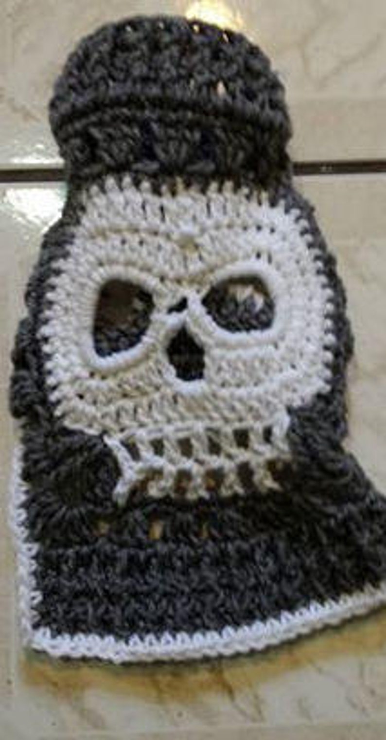 Handmade crochet dog sweater / vest / coat in Skull Size SX to Small Pick your colors image 3