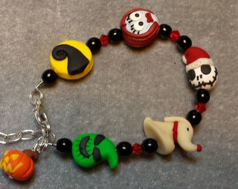 Child Kids Bracelet Nightmare Before Christmas Inspired  Sally Glow in the Dark Zero Jack Moon Oogie Boogie