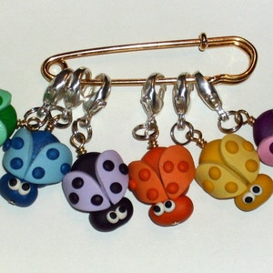 Stitch Markers SHEEP for Knit or Crochet set of 6 EWE Wool image 2