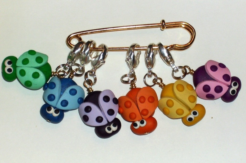 Stitch Markers SHEEP for Knit or Crochet set of 6 EWE Wool image 2