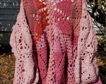 Boho Handkerchief Hem Plus Tamaño Uno se adapta a la mayoría suéter de lana de hombro frío