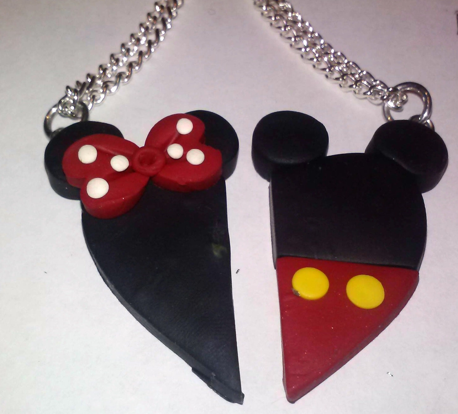 Disney Mickey and Minnie Set of two 16 Inch Best Friends Necklaces Harts 