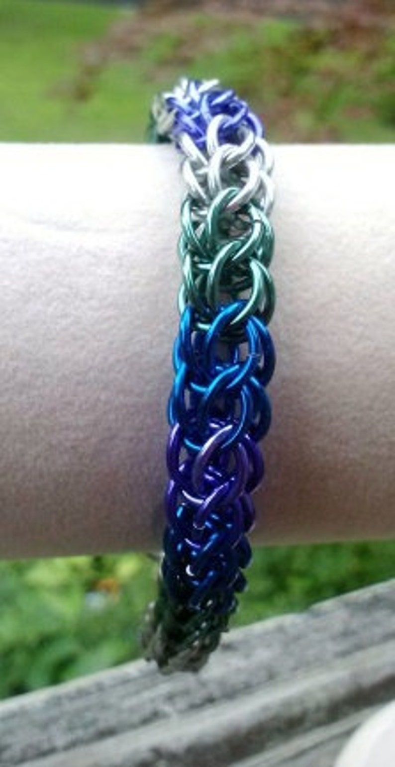 Ombre purple to silver Persian link Chain Maille Bracelet in Etsy