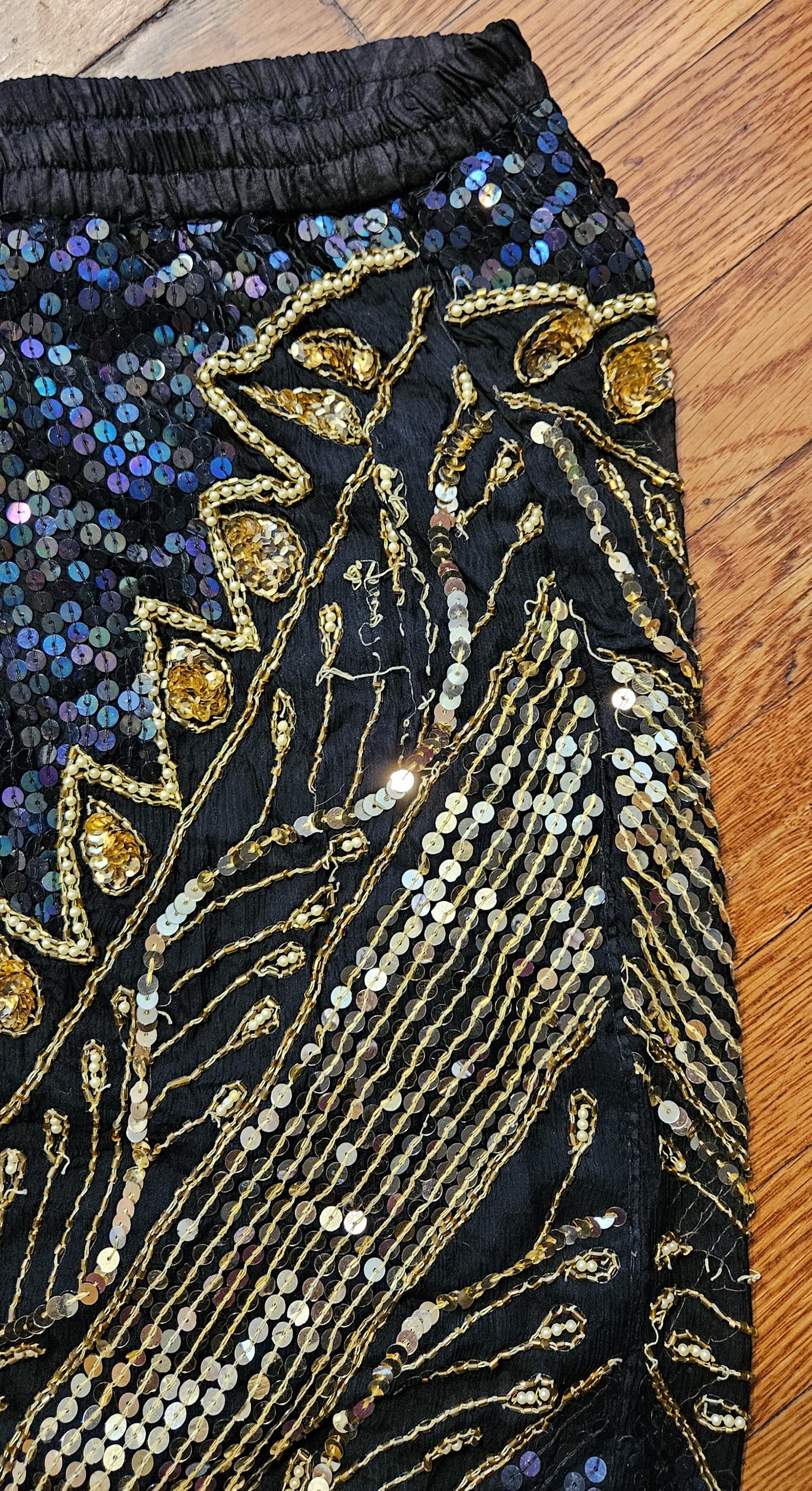 Vintage Sequin Skirt and Top Blouse Set 1980's - Etsy