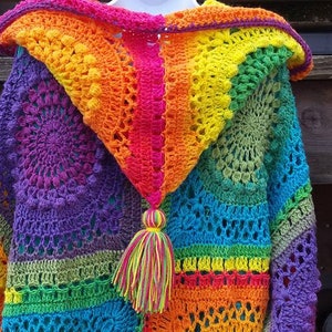 Boho Elf Elfish Elfin Sweater Galaxy pattern in Mandala yarn.  Made to order in your choice of colorway  Large XL