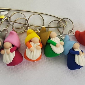 Marcadores de puntos Gonk Gnome para tejer o hacer crochet, juego de 6