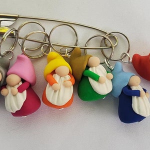 Stitch Markers Gonk Gnome for Knit or Crochet set of 6