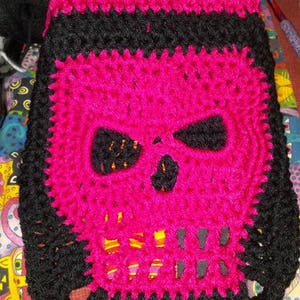 PATTERN 2 patterns in one. Make your own Skull sm/xs Dog Sweater Jacket Scarf or Any pet clothes from a Square motif crochet DIY Tutorial image 2