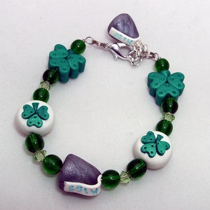 Child Bracelet  KISS me I&#39;m IRISH Shamrock