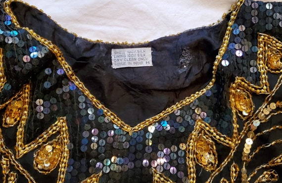 Vintage sequin skirt and top blouse set 1980's - image 3