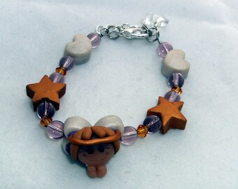 Child Bracelet SWEET ANGEL Growth chain and Swarovski Crystal