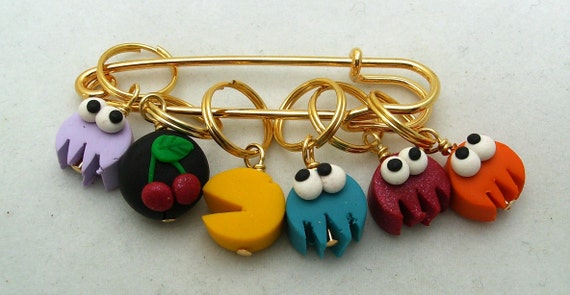Stitch Markers LADYBUG and SUNFLOWER for Knit or Crochet set of 6