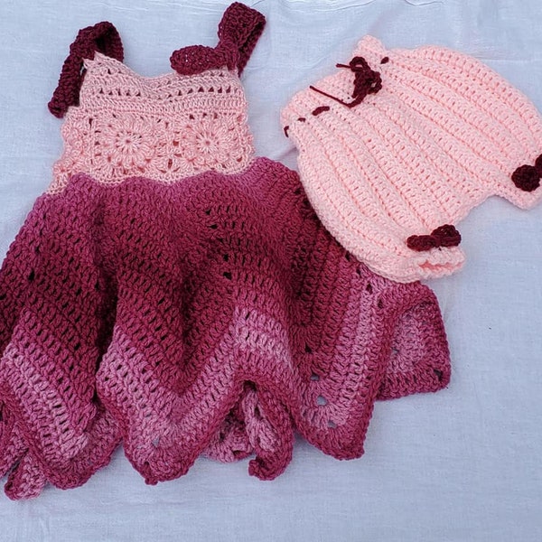 Crochet PATTERN Skye Pixie Dress 18-24 month Boho Handkerchief Hem Summer Dress Hippie Fairy Dress
