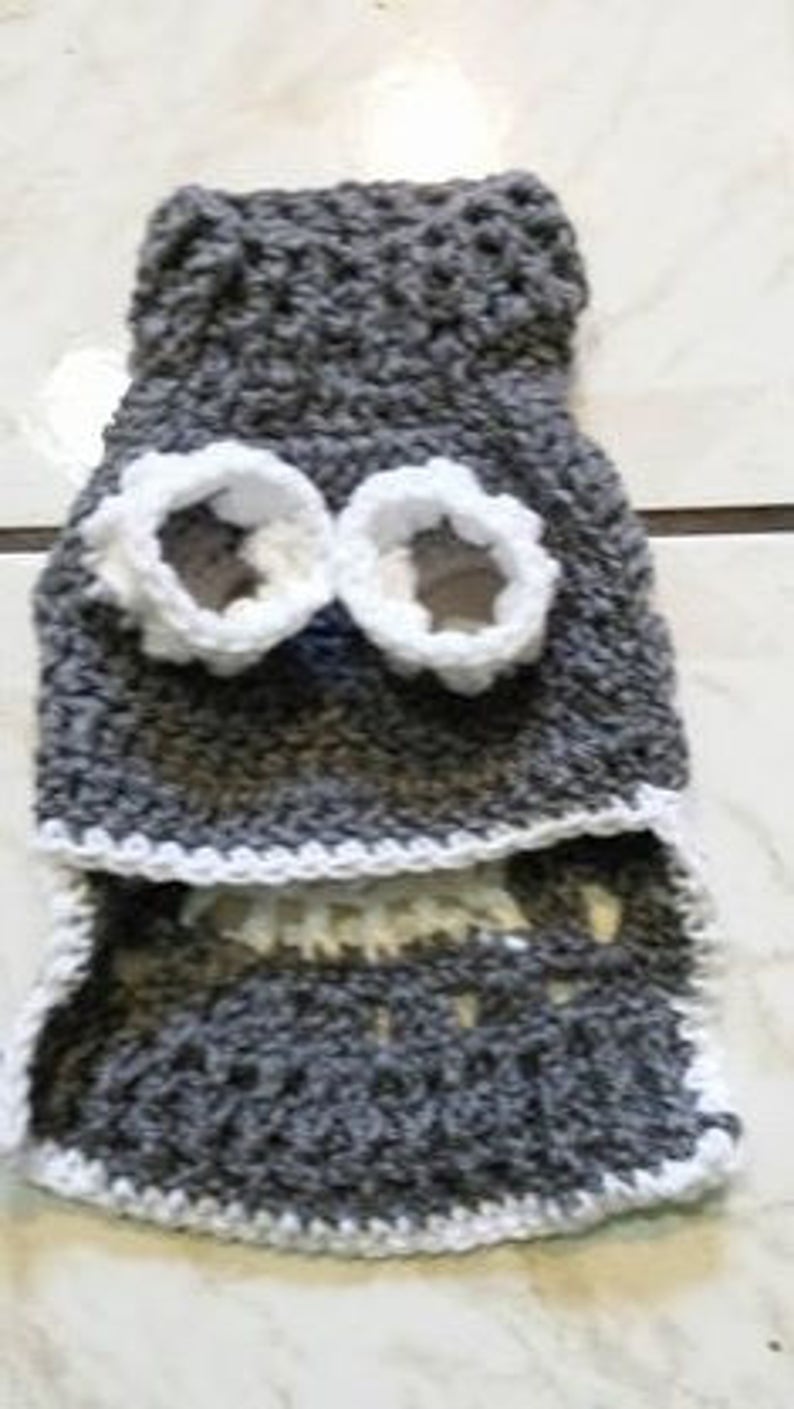 Handmade crochet dog sweater / vest / coat in Skull Size SX to Small Pick your colors image 4