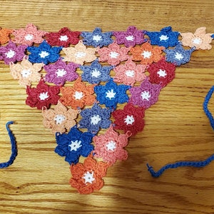 Flowers Crochet Kerchief Head covering  Headband Bandana Hair Accessories Boho Headband   Cotton Blend Retro