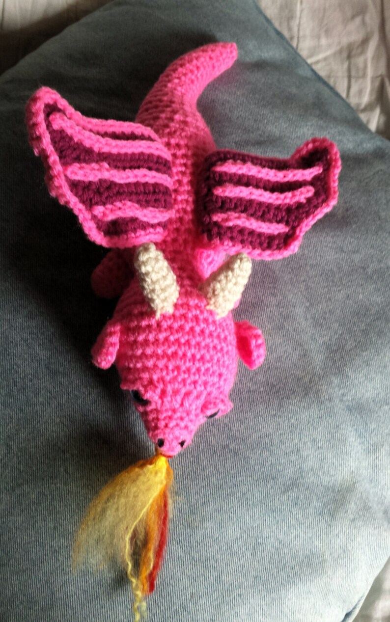 Baby Dragon Amigurumi Any Color. Breathing Fire Dragon Plush - Etsy