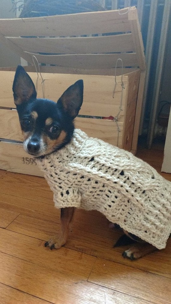Hecho a mano perro suéter del ganchillo / chaleco / abrigo de | Etsy México