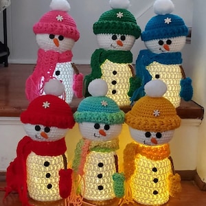 PATTERN Snowman Glow Lantern Tutorial Pattern Only Winter Christmas Fairy Lights