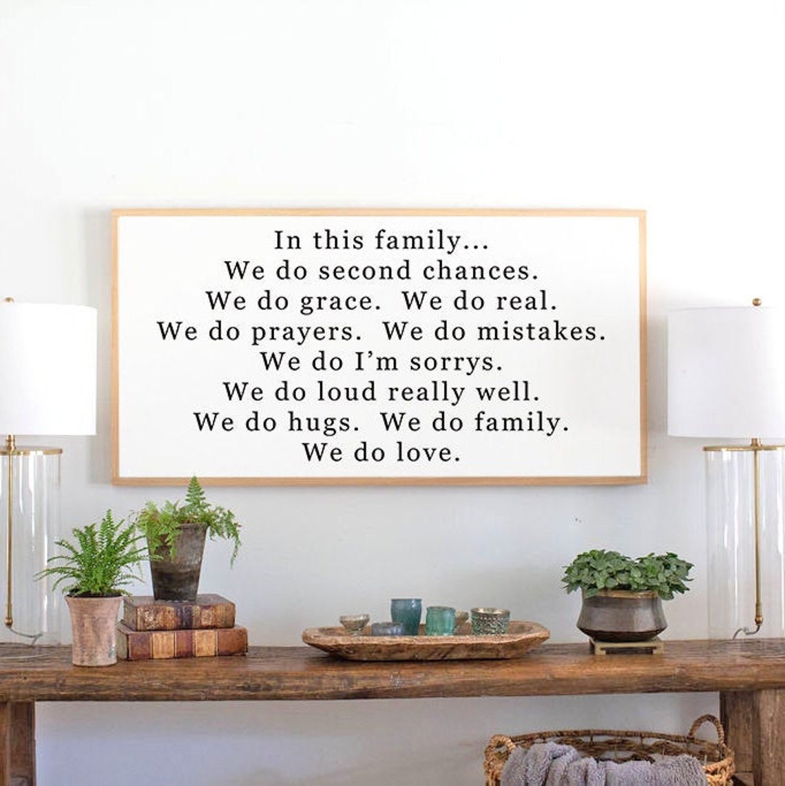 In This Family Horizontal wood sign inspirational farmhouse Etsy