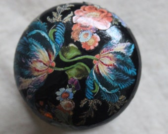 knobs for furniture, up cycling knobs, up cycle furniture, large 50 cm knob, flower knob, decoupage flower, blue poppy knob, handle pulls.