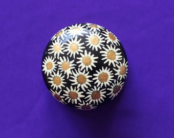 knob, knobs,dresser knob, cabinet knob, painted drawer knob, decorative knobs, shabby chic decor, gold knob, black decorative furniture knob