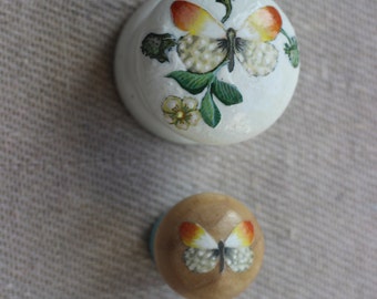 Kommode Knopfe Grauen Knopf Brauner Schmetterling Und Klee Etsy