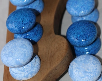 knobs, blue knob, dresser knob, cabinet knob, furniture knob, cornflower blue, blue decor, blue interior, blue furniture, upcycle furniture.