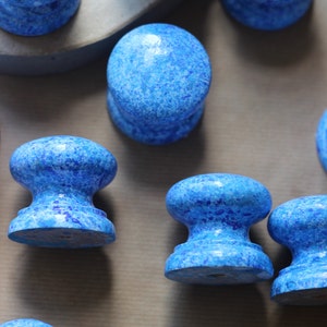 Bright Blue Drawer Knobs, 45 mm Dia, Standard Size Cabinet Knob, Blue Pulls, Replacement Knob, UPDATE FURNITURE, Blue Decor, Kitchen Knobs.