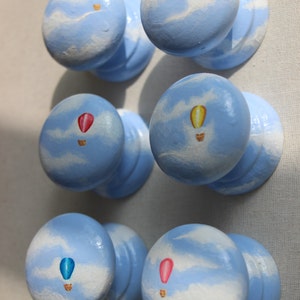 Knobs, dresser knob, cabinet furniture, childs furniture, hot air balloon knob, hand painted furniture knobs and drawer pulls nursery decor