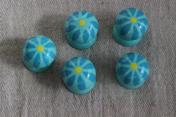 Turquoise Drawer Handle Pulls Knobs Cabinet Knob Drawer Etsy