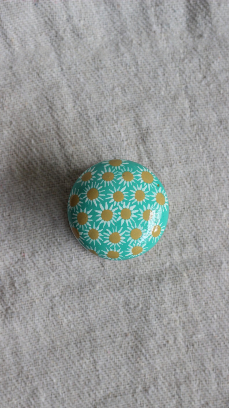 Knobs Dresser Knobs Painted Knobs Turquoise Knob Etsy