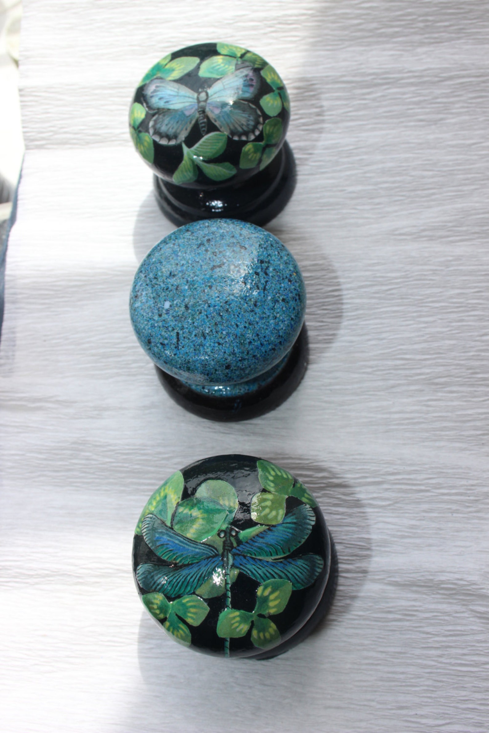 Decoupage and Hand Painted Dresser Knobs and Drawer Pulls. Etsy
