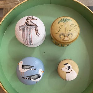 Knob, Hand Painted Quirky Knobs, Cream, Turquoise Handles And Pulls. UPDATE & UPCYCLE Furniture, Drawers, Cabinets, Fox Knob, White Dog Knob